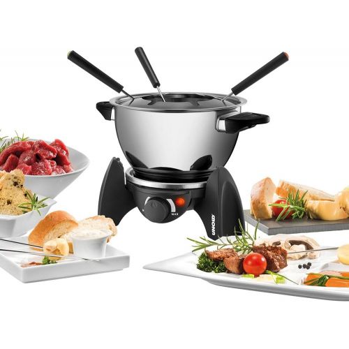  UNOLD Fondue-SET, Wechseltopf (Edelstahl/Keramik), Zubehoer, fuer 6 Personen, 48645