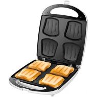 [아마존베스트]Unold 48480 Sandwich Maker Quadro fuer 4 Toasts gleichzeitig, Antihaft-Beschichtung, Warmeisolierung, automatische Temperaturregelung, 1.100 Watt, weiss/Edelstahl, Plastik, 4 kilogra