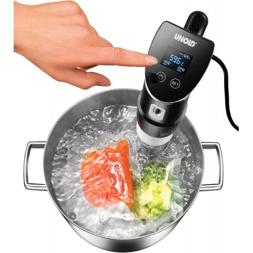  [아마존베스트]UNOLD 58915 STICK TIME Sous Vide cooker for all pots from 18 cm in height, temperature accuracy 0.2 °C, adjustable from 0 - 95 °C, for up to 20 L of water, 1,300 Watt, stainless st