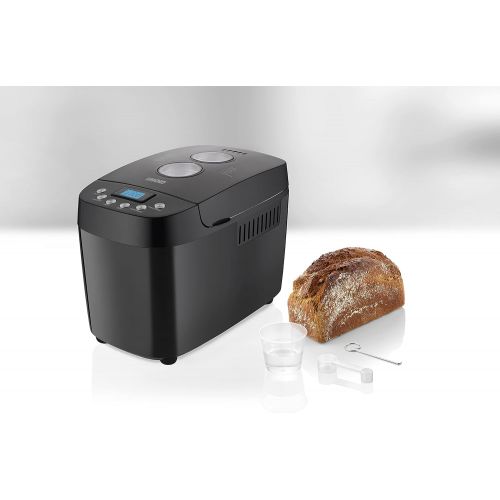  UNOLD 68525 BACKMEISTER Big Black for up to 1,500 g of bread, with 15 programs for gluten free bread, timer function, ware holding function, LCD display, Black