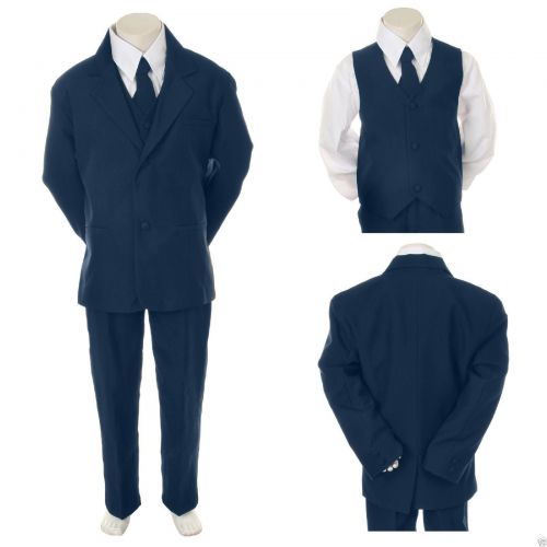  Unotux Baby Toddler Kid Teen Boy Wedding Formal Party Navy Blue 5pc Tuxedo Suit sz S-20