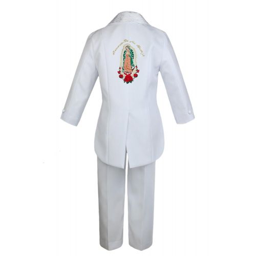  Unotux Boys Christening Baptism Suits Tuxedo White Tail Guadalupe Stole S-7