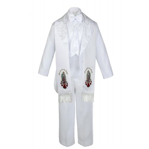  Unotux Boys Christening Baptism Suits Tuxedo White Tail Guadalupe Stole S-7