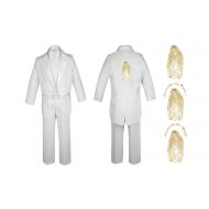 Unotux Baby Boy Kid Christening Baptism Church White Tail Suit Mary Maria On Back Sm-7