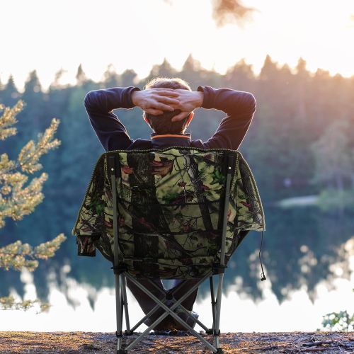  Unp Camping Chair, Portable Folding Camo Blind Chair Hunting Seat, Collapsible Padded Hunter Fishing Camping Stool Chair for Outdoor, Beach, Picnics, Home