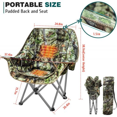  Unp Camping Chair, Portable Folding Camo Blind Chair Hunting Seat, Collapsible Padded Hunter Fishing Camping Stool Chair for Outdoor, Beach, Picnics, Home