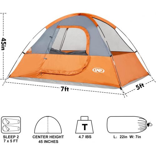  unp Camping Tent 2 Person Lightweight with Rainfly Easy Set-up Portable-Dome-Waterproof-Ideal for Outdoor Activities, Beach, Backyard Tent