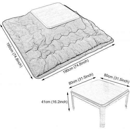  Unskrl Japanese kotatsu Table kotatsu Japanese Stove kotatsu Japanese Stove Winter Table Quilt Winter futon Wood Square Heating Thickening Stove