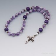 /UnspokenElements Anglican Prayer Beads Rosary - Purple Amethyst - Christian Prayer Beads - Ladies Rosary - Christian Gifts