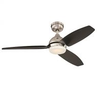 Unwired Home GE Morgan 54 Brushed Nickle LED Indoor/Outdoor Ceiling Fan with SkyPlug Technology for Instant Plug and Play Mounting