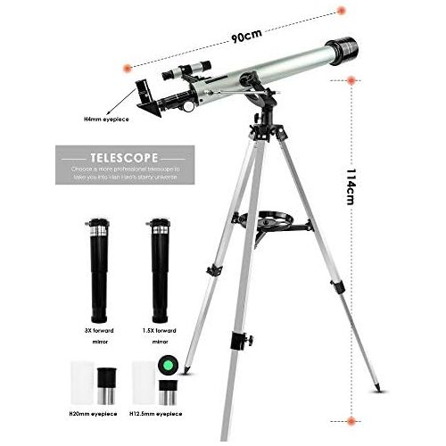  [아마존베스트]Refractor Telescope, Uong Professional 525X Astronomical Telescope Children Telescope Telescope with Tripod Learning Toy and Finder Scope for Astronomy Beginners Children Education