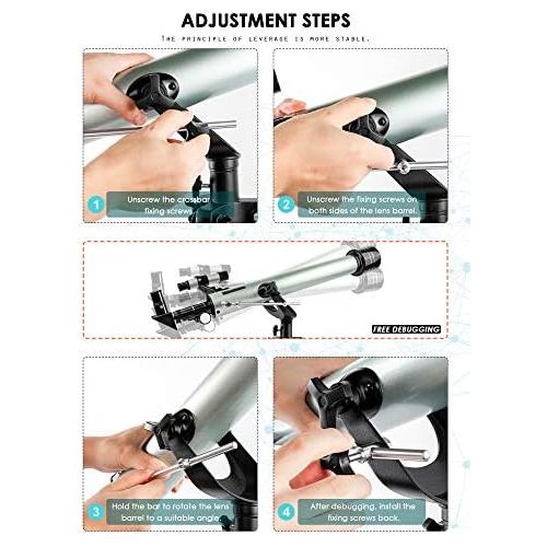  [아마존베스트]Refractor Telescope, Uong Professional 525X Astronomical Telescope Children Telescope Telescope with Tripod Learning Toy and Finder Scope for Astronomy Beginners Children Education