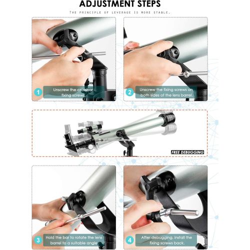  [아마존베스트]Refractor Telescope, Uong Professional 525X Astronomical Telescope Children Telescope Telescope with Tripod Learning Toy and Finder Scope for Astronomy Beginners Children Education