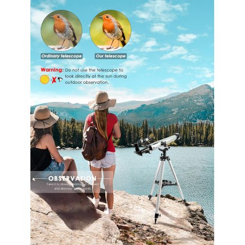  [아마존베스트]Refractor Telescope, Uong Professional 525X Astronomical Telescope Children Telescope Telescope with Tripod Learning Toy and Finder Scope for Astronomy Beginners Children Education