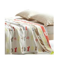Uozzi Bedding 6 Layers of 100% Hypoallergenic Muslin Cotton Baby Toddler Striped Premium Blanket, Cute House & Horse Printed Pattern. (Horse, 45x56)