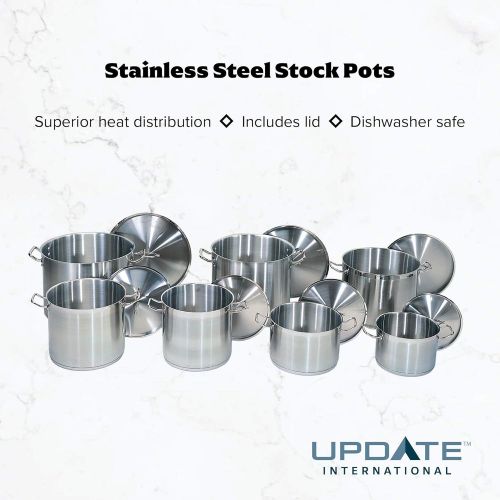  Update+International 8 Qt Stainless Steel Stock Pot w/Cover: Kitchen & Dining