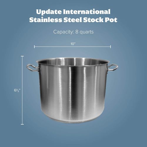  Update+International 8 Qt Stainless Steel Stock Pot w/Cover: Kitchen & Dining