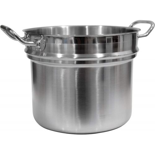  Update International (SDB-08) 8 Qt Induction Ready Double Boiler with Cover, Stainless Steel