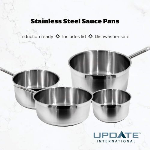  [아마존베스트]Update International SSP-2 Stainless Steel Sauce Pan with Cover, 2-Quart, silver
