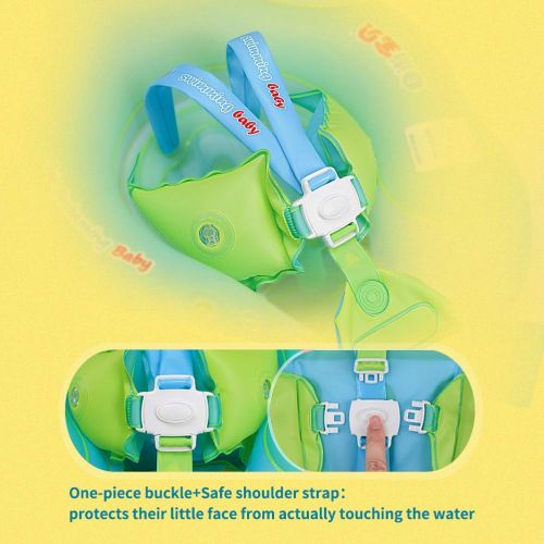  [New Upgrade Version] Inflatable Baby Swimming Float with Safe Bottom Support and Swim Buoy Floats for Safer Swims (Upgrade Blue, XL)