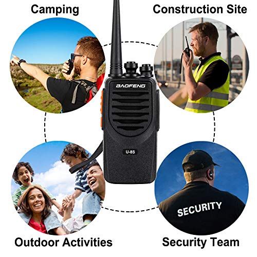  Upgraded BaoFeng Walkie Talkies 4 Pack Long Range Two Way Radio UHF 400~470MHz 16-Channel Walkie Talkies with Earpiece