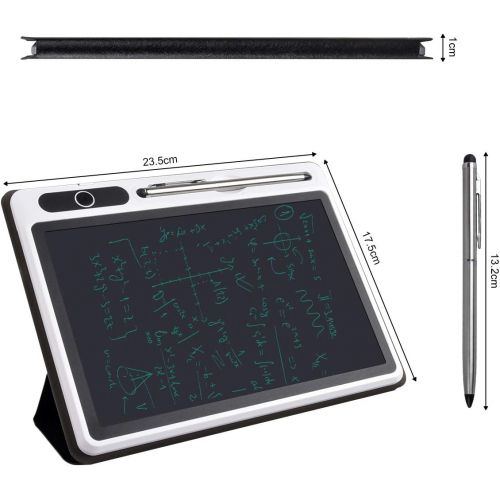  [아마존베스트]Upgrow LCD writing tablet, 10.1 inch LCD writing board, childrens painting board, drawing board, LCD drawing board, business models writing board with flip protective bag (fine han