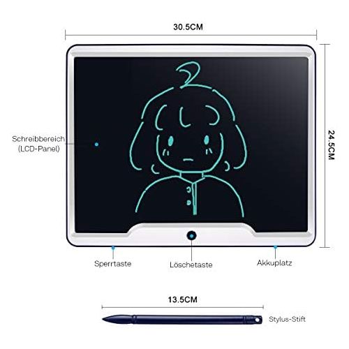  [아마존베스트]Upgrow Writing Board 15 Inch LCD Writing Tablet with Anti-Clearance Function, with Eye Protection Screen and Pen, Grinding Board, LCD Writing Tablet for Writing, Grinding and Notes