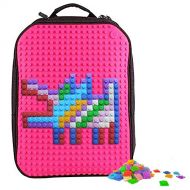 Upixel Classic Backpack  DIY Pixel Art  School Laptop Bag with Multi Pockets  Fuchsia/Hot Pink