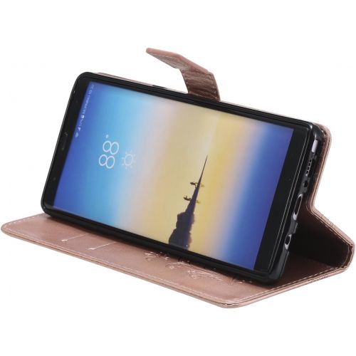  Uposao Kompatibel mit Handy Schutzhuelle Galaxy Note 8 Handytasche Bookstyle Lederhuelle Schmetterling Muster Leder Tasche Handyhuelle Klapphuelle Flip Case Cover Klapphuelle mit Karten