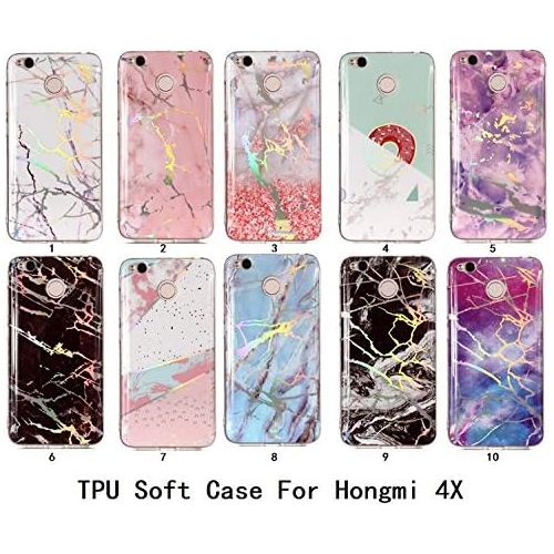  [아마존베스트]-Service-Informationen Uposao Compatible with Mobile Phone Case Marble Xiaomi Redmi 4X Protective Soft Silicone Case Glitter Marble Pattern Silicone Transparent Case Mobile Phone Case Transparent Thin Mo