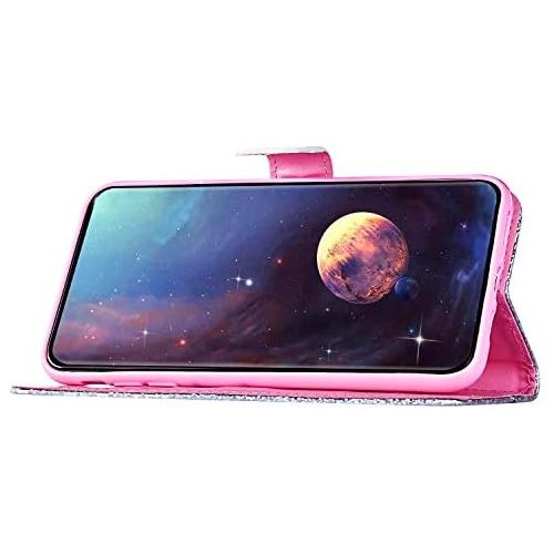  [아마존베스트]Uposao Compatible with Samsung Galaxy S8 Case Glitter Bling Rhinestone Diamond Colourful Pattern Mobile Phone Case Leather Wallet Flip Case Wallet Protective Case Magnetic Mandala