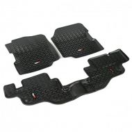 Upper Rugged Ridge All-Terrain 12987.09 Black Front and Rear Floor Liner Kit For Select Jeep CJ7, Scrambler and Wrangler Models