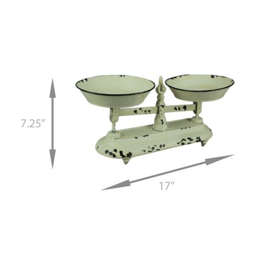  Upper Deck, LTD Distressed White Metal Vintage Balance Scale Planter