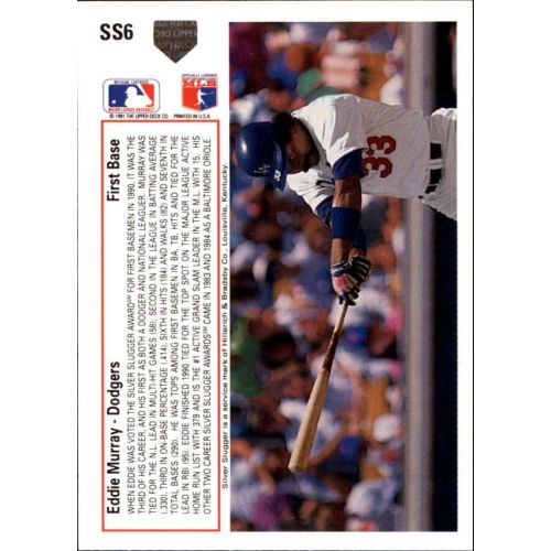  1991 Upper Deck Silver Sluggers #SS6 Eddie Murray