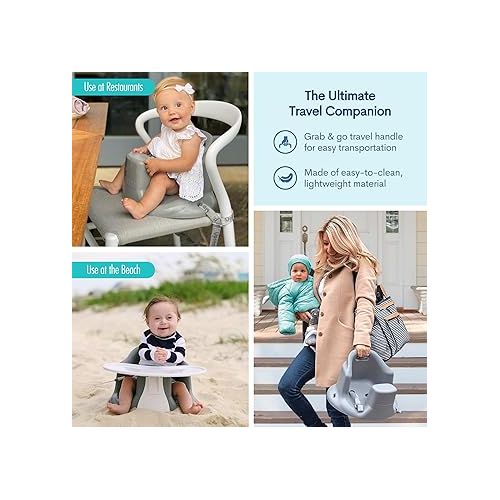  Upseat Baby Floor Seat Booster Chair for Sitting Up with Removable Tray for Meals and Playtime, Developed with Physical Therapists for Safe and Healthy Hip Development and Posture