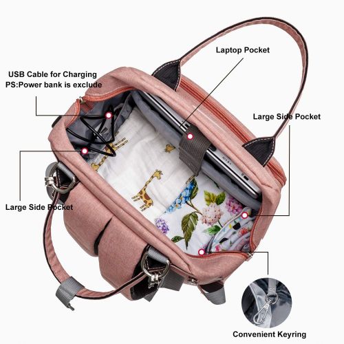  Diaper Bag Backpack Upsimples Multi-Function Maternity Nappy Bags for Mom & Dad, Travel Back Pack...