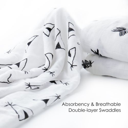  Baby Swaddle Blanket Upsimples Unisex Swaddle Wrap Soft Silky Bamboo Muslin Swaddle Blankets...
