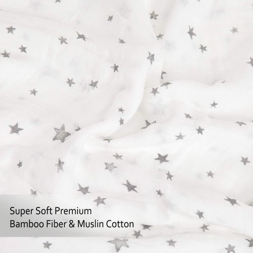  Baby Swaddle Blanket Upsimples Unisex Swaddle Wrap Soft Silky Bamboo Muslin Swaddle Blankets Neutral Receiving Blanket for Boys and Girls, Large 47 x 47 inches, Set of 4-Heart/Star