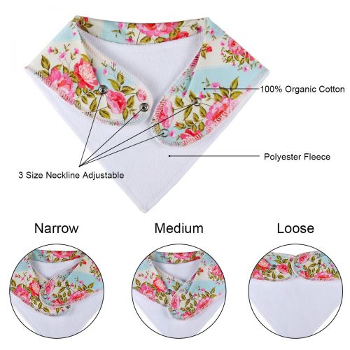  [아마존 핫딜]  [아마존핫딜]10-Pack Baby Bandana Bibs Upsimples Baby Girl Bibs for Drooling and Teething, 100% Organic Cotton and Super Absorbent Hypoallergenic Bibs Baby Shower Gift - “Blossom Set”