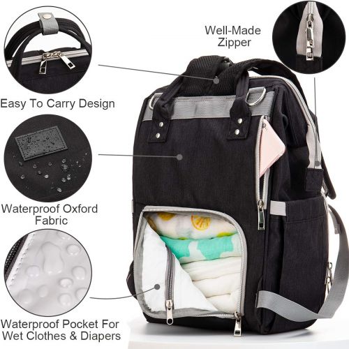  [아마존 핫딜]  [아마존핫딜]Upsimples Diaper Bag Maternity Nappy Bag Backpack Waterproof Diaper Backpack Large Capacity...
