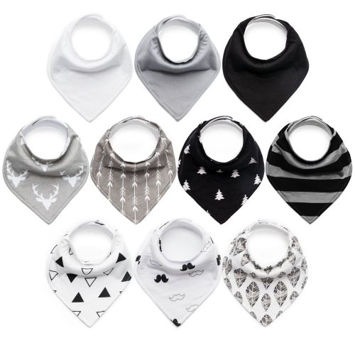  [아마존 핫딜]  [아마존핫딜]10-Pack Baby Bibs Upsimples Baby Bandana Drool Bibs for Drooling and Teething, 100% Organic Cotton and Super Absorbent Bibs for Baby Boys, Baby Shower Gift Set