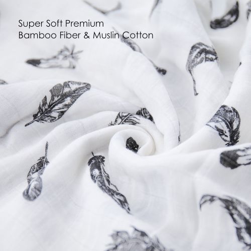  [아마존 핫딜]  [아마존핫딜]Baby Swaddle Blanket Upsimples Unisex Swaddle Wrap Soft Silky Bamboo Muslin Swaddle Blankets Neutral Receiving Blanket for Boys and Girls, Large 47 x 47 inches, Set of 4-Arrow/Feat