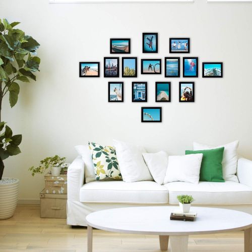  [아마존 핫딜] [아마존핫딜]Upsimples upsimples 5x7 Picture Frame Set of 17,Multi Photo Frames Collage for Wall or Tabletop Display,Black