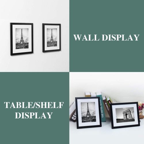  [아마존 핫딜] [아마존핫딜]Upsimples upsimples 8x10 Picture Frame Set of 10,Display Pictures 5x7 with Mat or 8x10 Without Mat,Multi Photo Frames Collage for Wall or Tabletop Display,Black