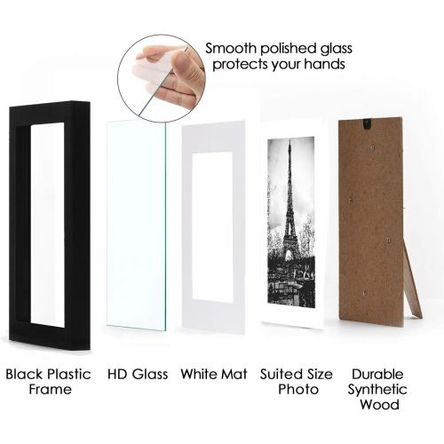  [아마존 핫딜] [아마존핫딜]Upsimples upsimples 8x10 Picture Frame Set of 10,Display Pictures 5x7 with Mat or 8x10 Without Mat,Multi Photo Frames Collage for Wall or Tabletop Display,Black