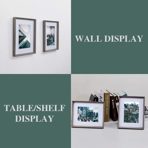  [아마존 핫딜] [아마존핫딜]Upsimples upsimples 8x10 Picture Frame with Real Glass Set of 5,Display Pictures 5x7 with Mat or 8x10 Without Mat,Rustic Photo Frames for Wall or Tabletop Display