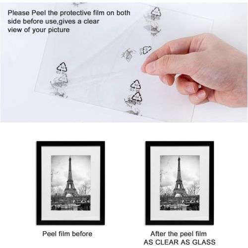  [아마존 핫딜] Upsimples upsimples 11x14 Picture Frame Set of 5,Display Pictures 8x10 with Mat or 11x14 Without Mat,Black Photo Frames for Wall Display