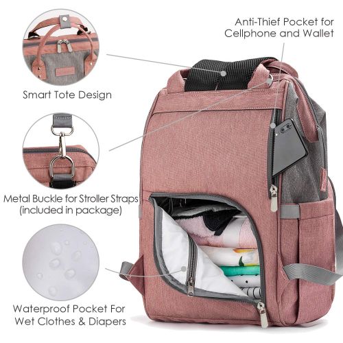  [아마존베스트]Diaper Bag Backpack Nappy Bag Upsimples Baby Bags for Mom Maternity Diaper Bag with USB...