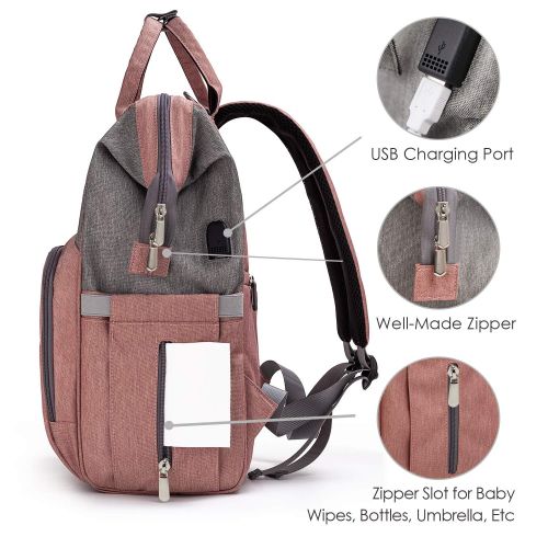  [아마존베스트]Diaper Bag Backpack Nappy Bag Upsimples Baby Bags for Mom Maternity Diaper Bag with USB...