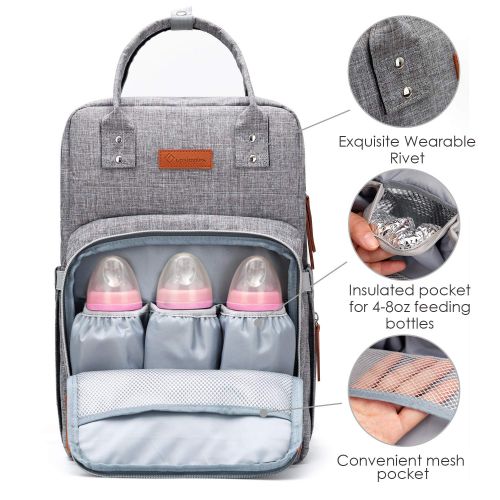  [아마존베스트]Diaper Bag Backpack Upsimples Multi-Function Maternity Nappy Bags for Mom & Dad, Travel Back Pack...